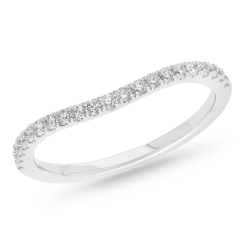 The Anya - Round Brilliant Cut Diamond Curved Band Ring