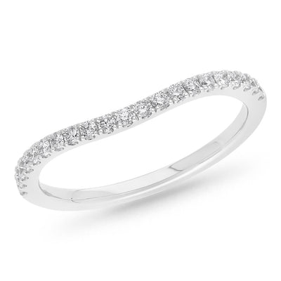 The Anya - Round Brilliant Cut Diamond Curved Band Ring