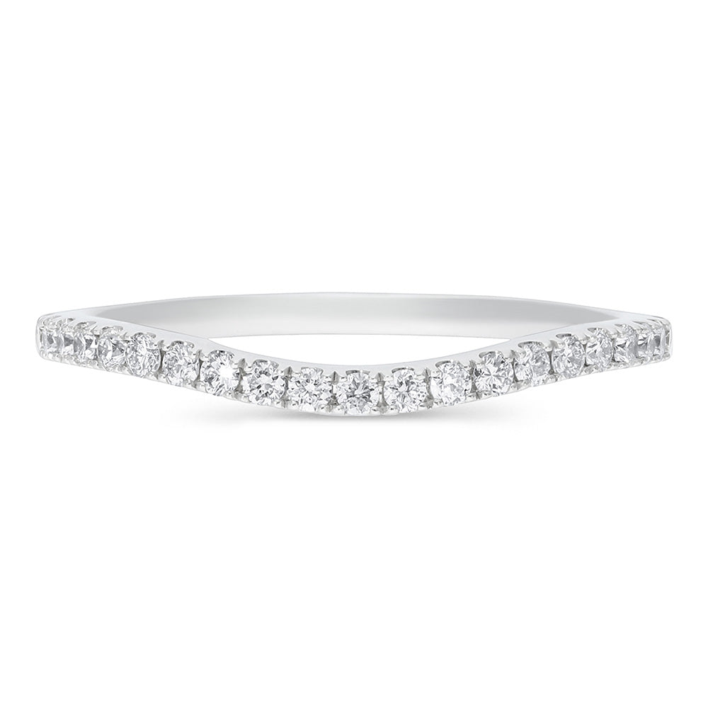 The Anya - Round Brilliant Cut Diamond Curved Band Ring